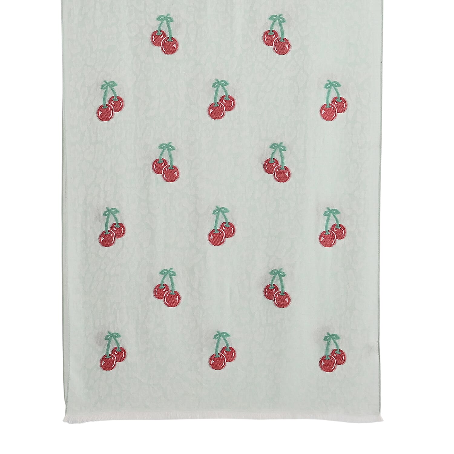 - Maisi Cherry-Printed Scarf (180 x 70Cm) - Green