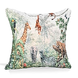 Tree - Animal Digital Printed Cushion Cover (45x45cm) - Multicolour