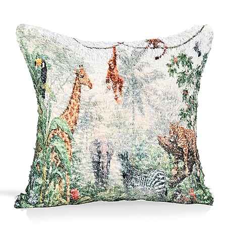 Tree - Animal Digital Printed Cushion Cover (45x45cm) - Multicolour