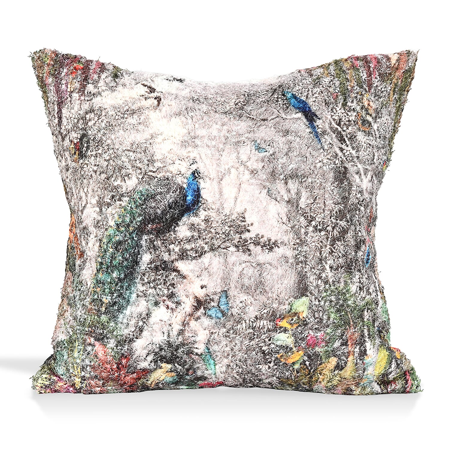 Peacock Digital Printed Cushion Cover (45x45cm) - Multicolour