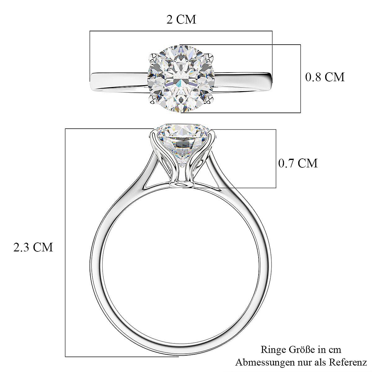 LUXURIANT 950 Platinum IGI Certified VS-EF Lab Grown Diamond Ring 2.04 Ct.