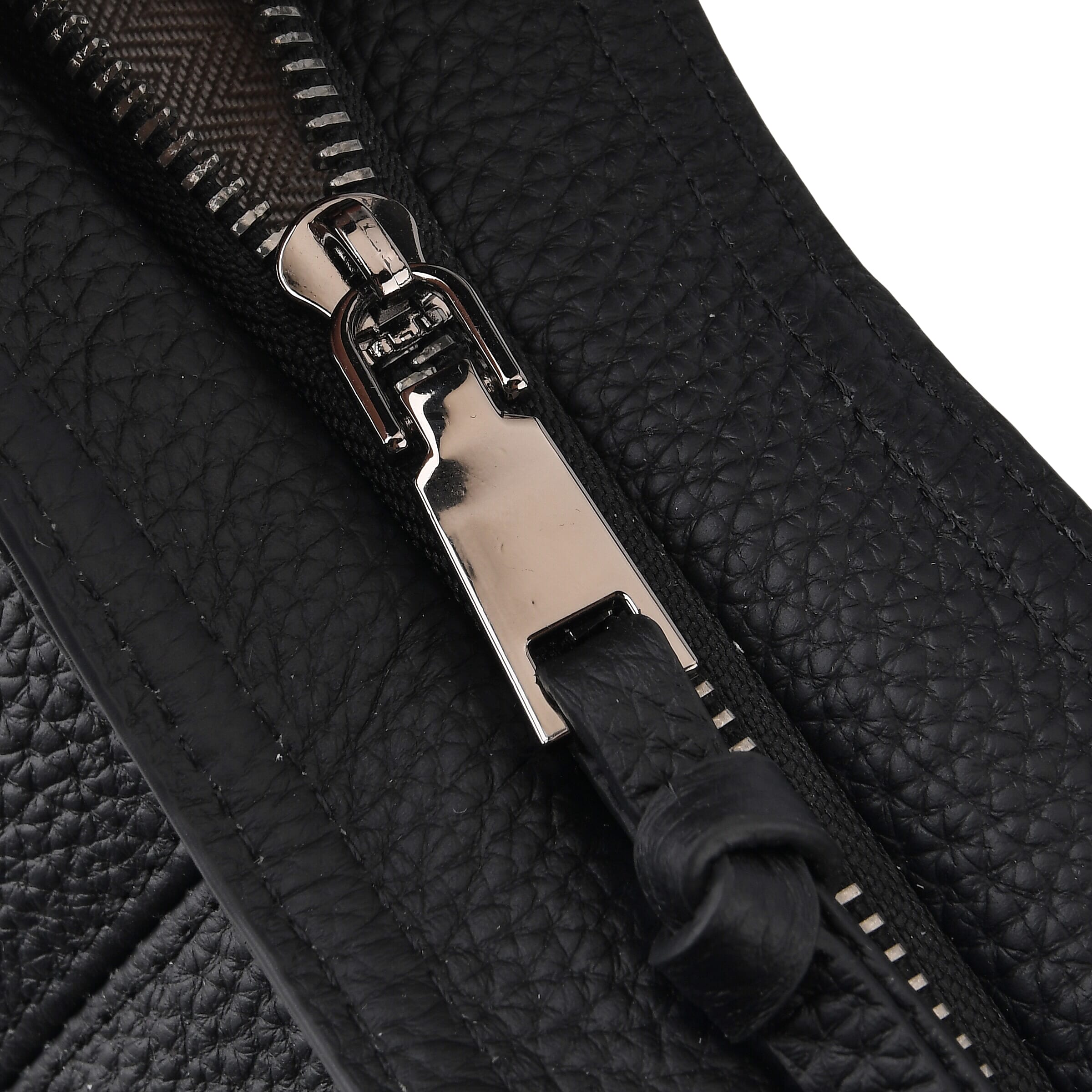 Valissiere Genuine Leather Top Handle Shoulder Bag With Detachable Crossbody Strap - Black