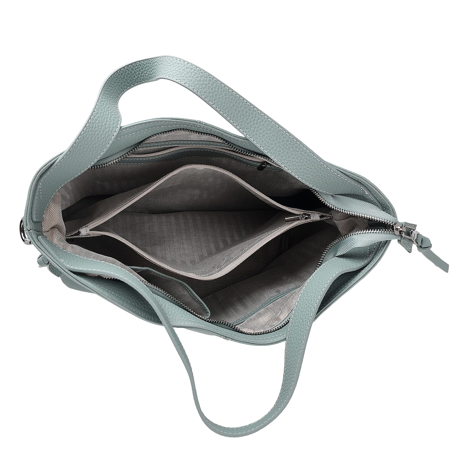 Valissiere Genuine Leather Top Handle Shoulder Bag With Detachable Crossbody Strap - Teal