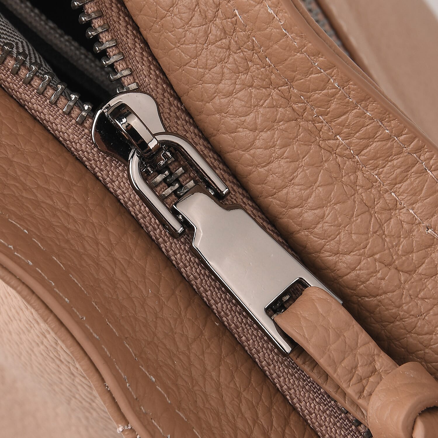 Valissiere Genuine Leather Top Handle Shoulder Bag With Detachable Crossbody Strap - Khaki