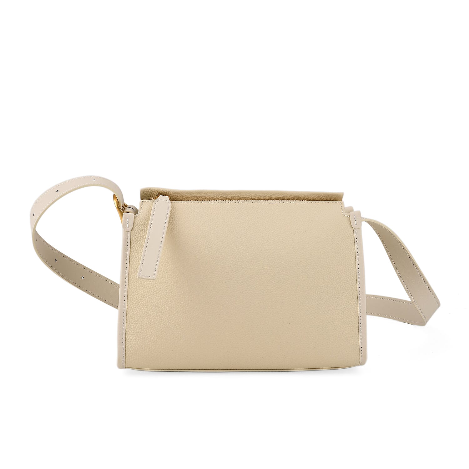 Valissiere Designer Inspired Genuine Leather Small Crossbody Handbag - Ivory