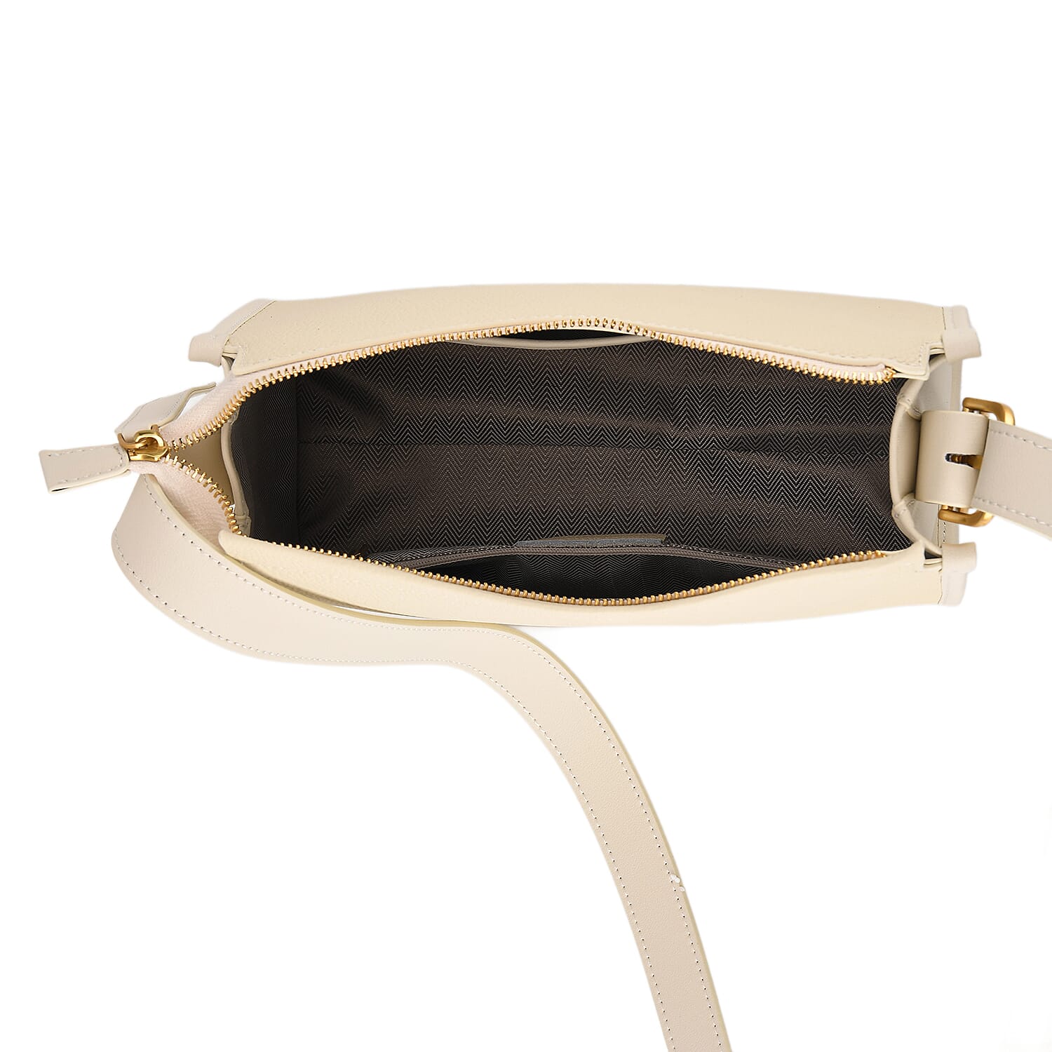 Valissiere Designer Inspired Genuine Leather Small Crossbody Handbag - Ivory