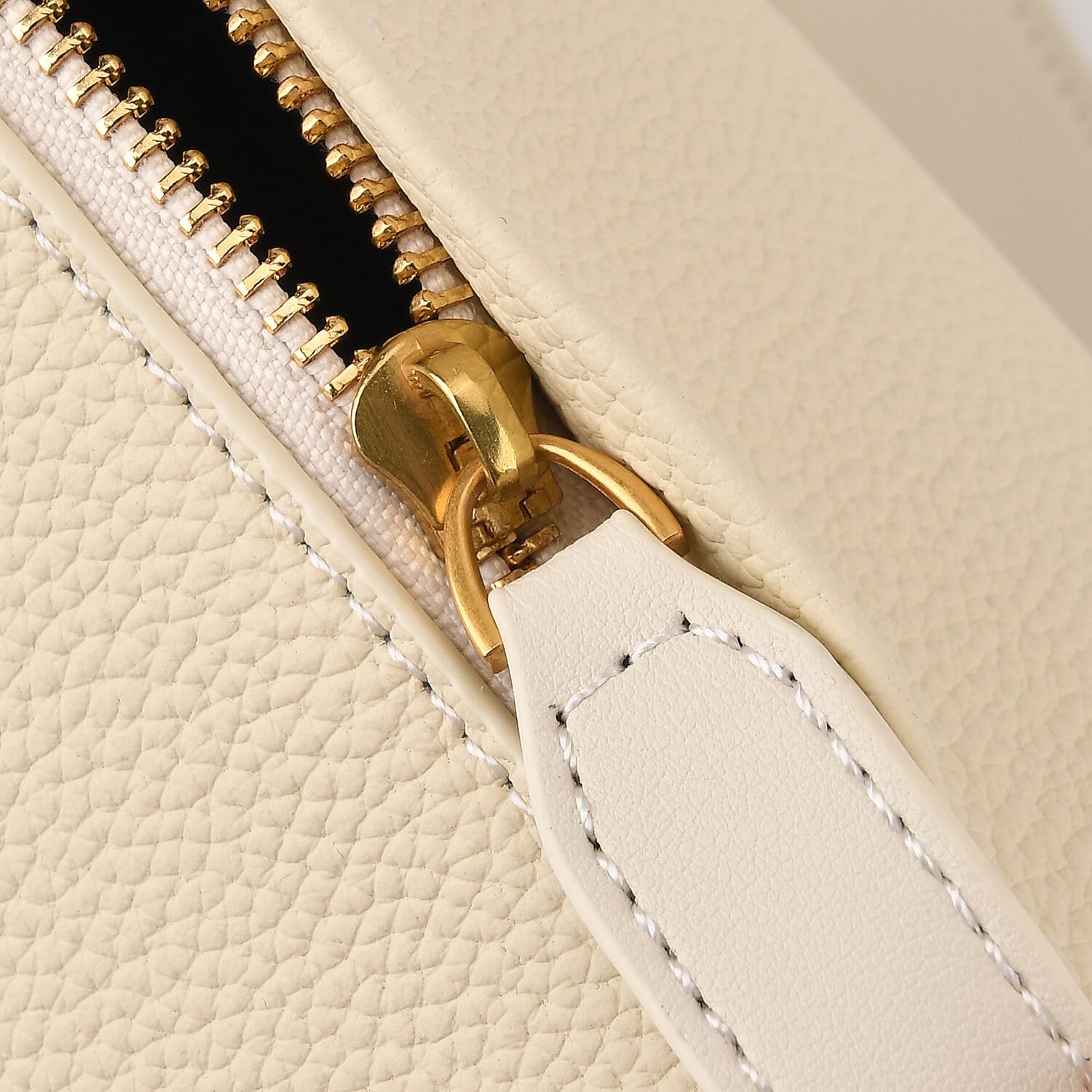 Valissiere Designer Inspired Genuine Leather Small Crossbody Handbag - Ivory