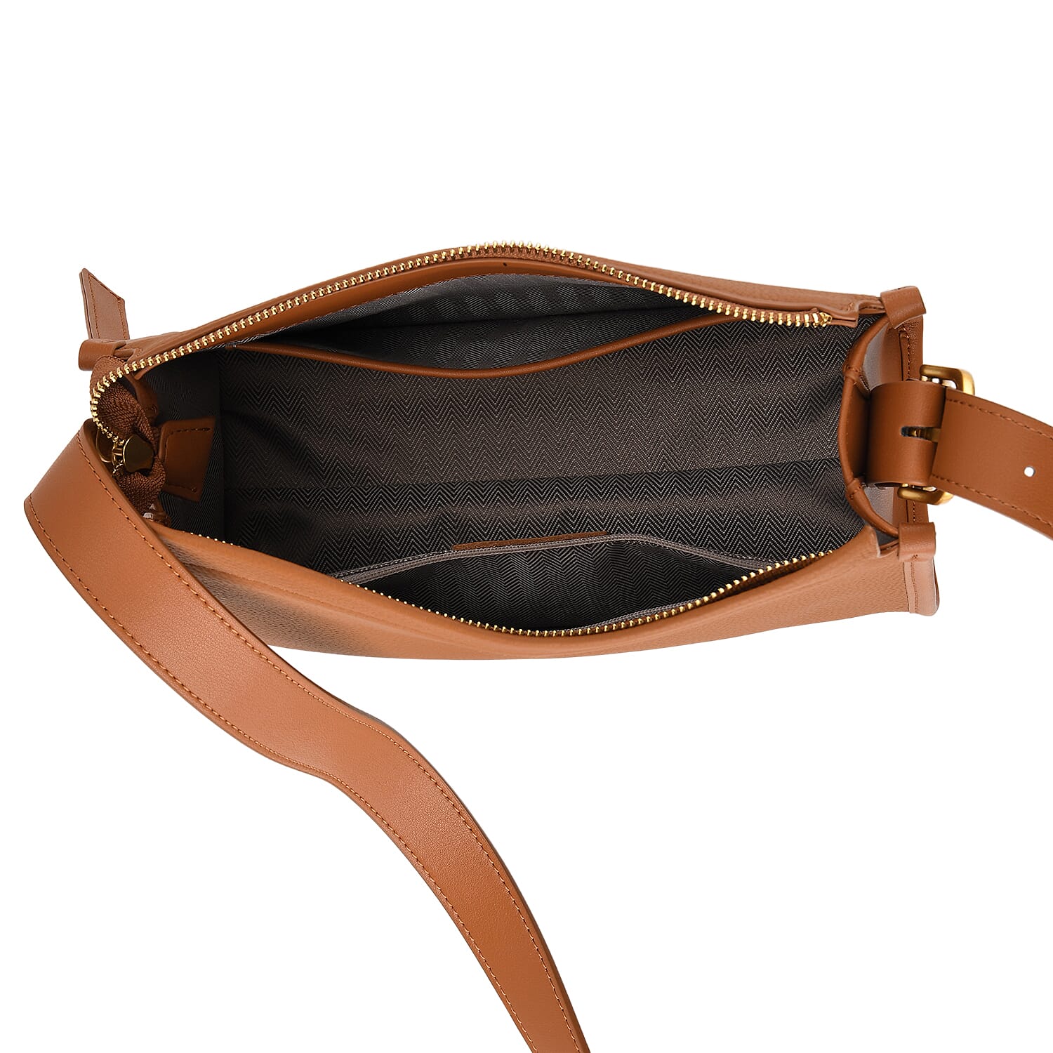 Valissiere Designer Inspired Genuine Leather Small Crossbody Handbag - Tan