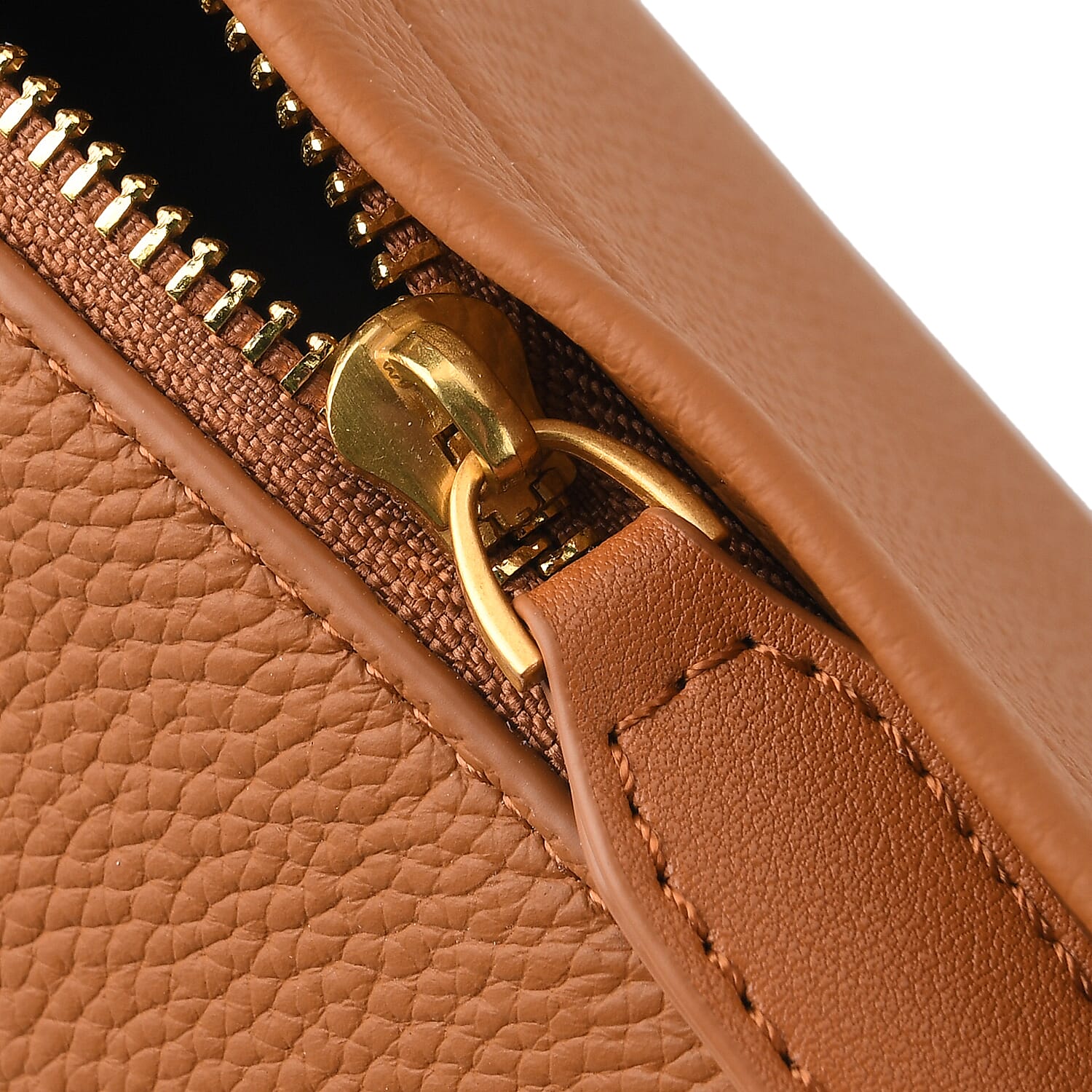 Valissiere Designer Inspired Genuine Leather Small Crossbody Handbag - Tan