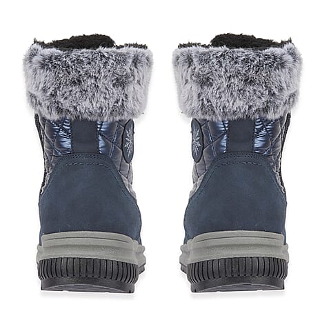 Jo - Joe Ladies laced boot with zip and fur cuff (Size - 7) - Navy