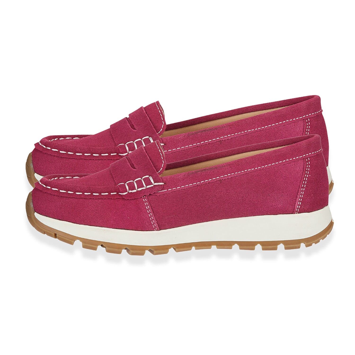 Jo & Joe Lima Suede Slip On Loafers With Cushioned Chunky Sole