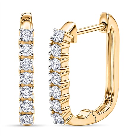 D'Joy Moissanite Full Hoop Earring in Yellow Gold Plated Sterling Silver