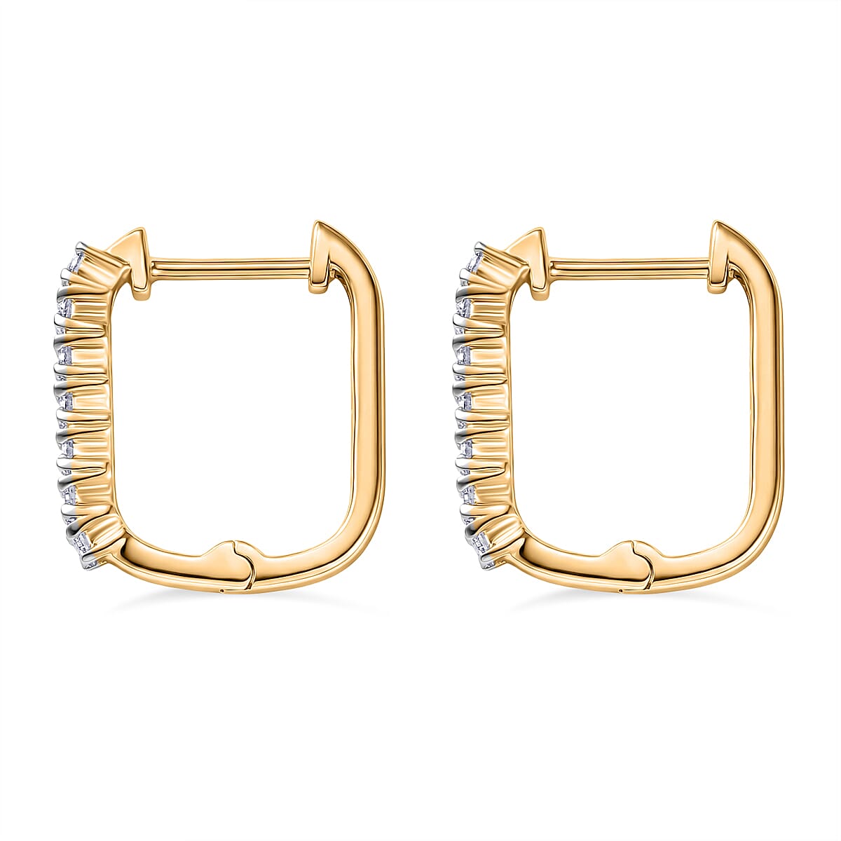 D'Joy Moissanite Full Hoop Earring in Yellow Gold Plated Sterling Silver
