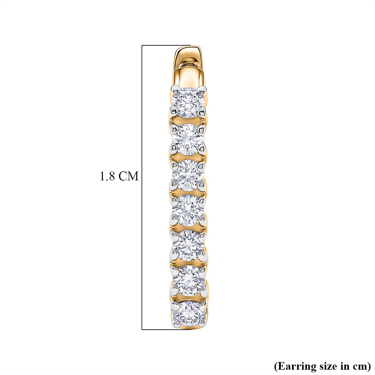 D'Joy Moissanite Full Hoop Earring in Yellow Gold Plated Sterling Silver