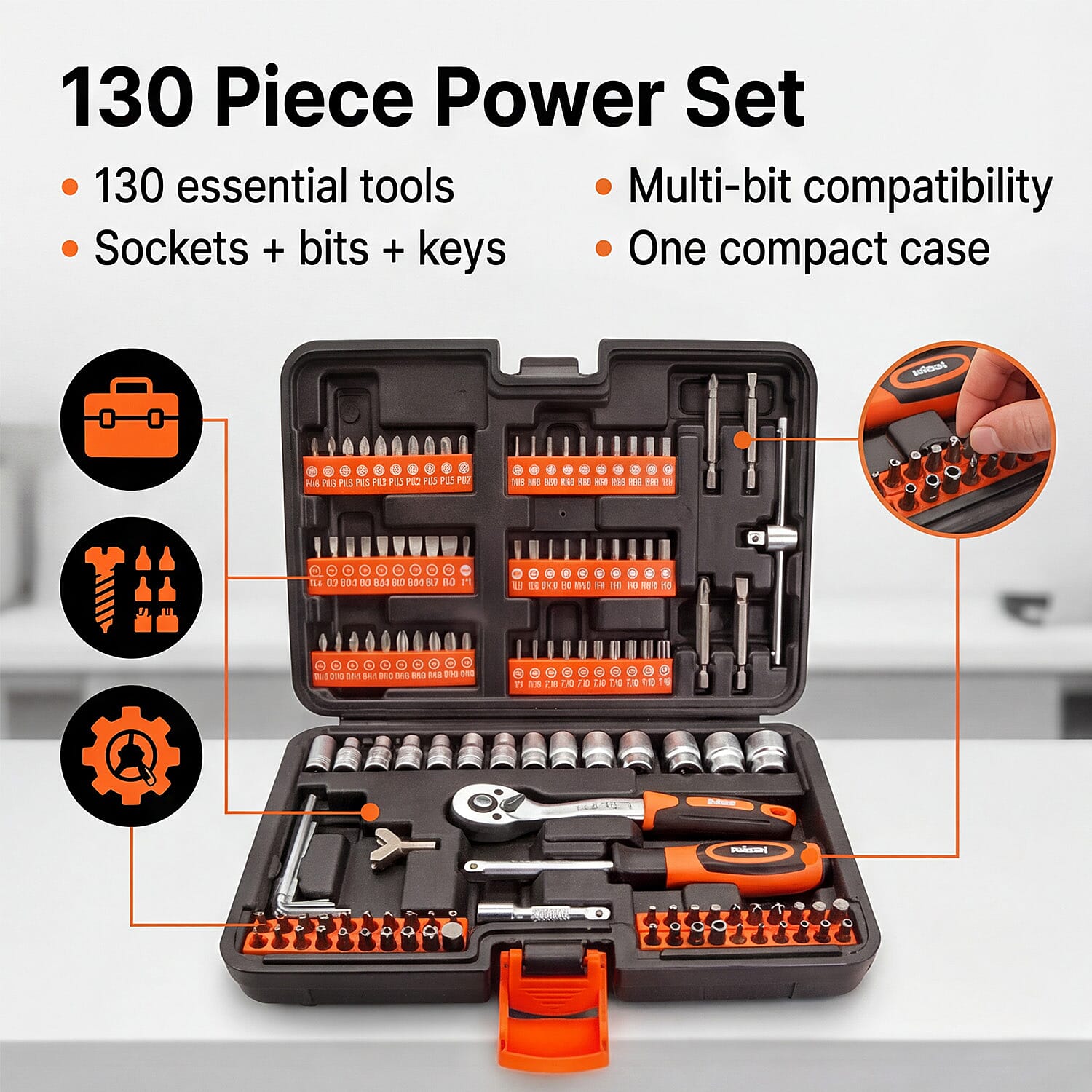 Rolson-130-Pcs-Socket-Bits-Set
