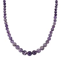 Bi Colour Natural Amethyst Beads Necklace (Size - 20) with Lobster Clasp in Rhodium Overlay Sterling Silver 375.00 Ct