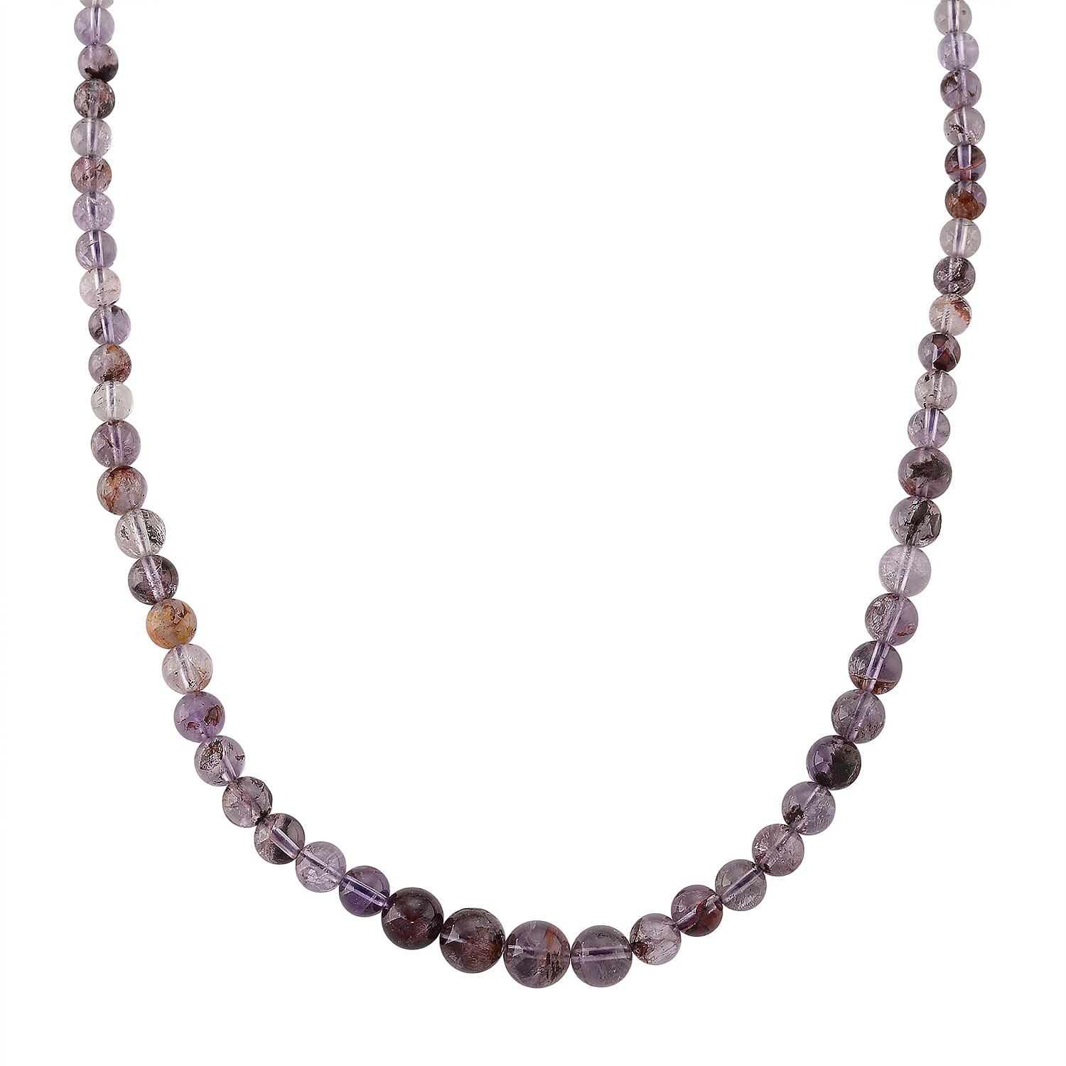 D'Joy Natural Cacoxenite Necklace (Size - 20) with Magnetic Lock in Rhodium Overlay Sterling Silver 200.00 Ct.