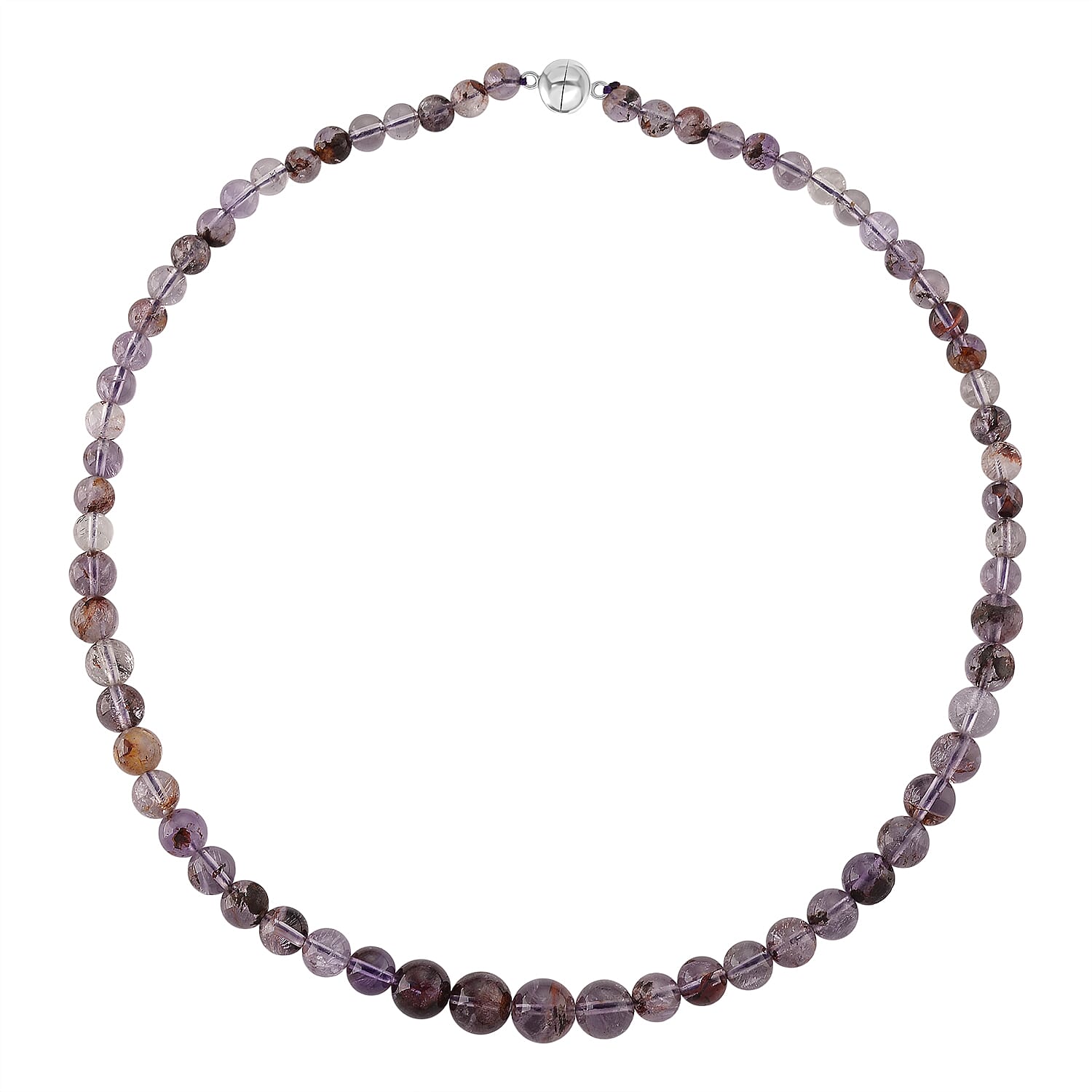 D'Joy Natural Cacoxenite Necklace (Size - 20) with Magnetic Lock in Rhodium Overlay Sterling Silver 200.00 Ct.