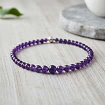 D'Joy Rare Size AAA Zambian Amethyst Necklace (Size - 20) with Magnetic Lock in Rhodium Overlay Sterling Silver 353.00 Ct.