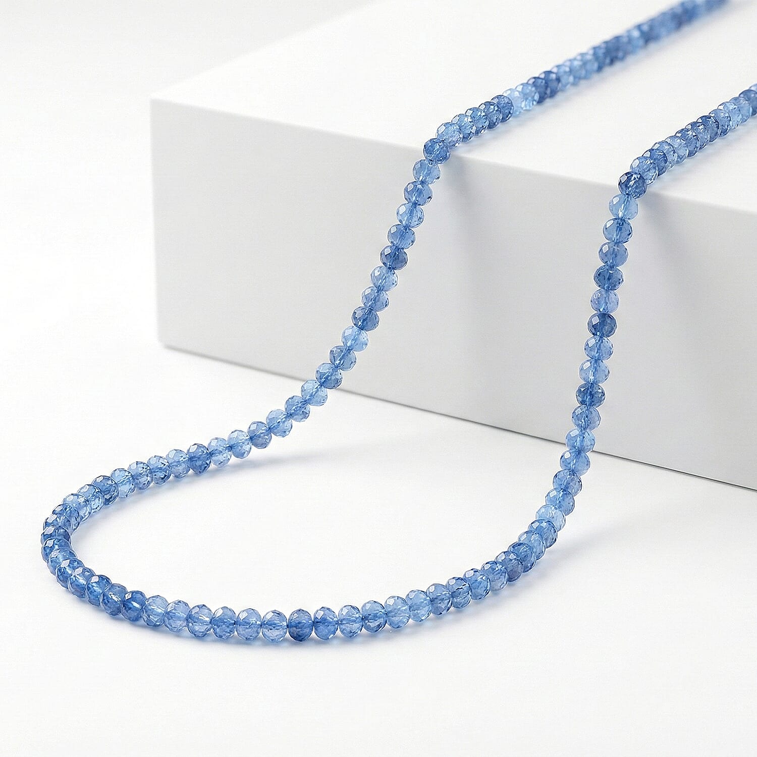 D'Joy AAA Brazilian Santa Maria Aquamarine Necklace (Size - 18-2 EXT) with Lobster Clasp in Rhodium Overlay Sterling Silver 48.00 Ct