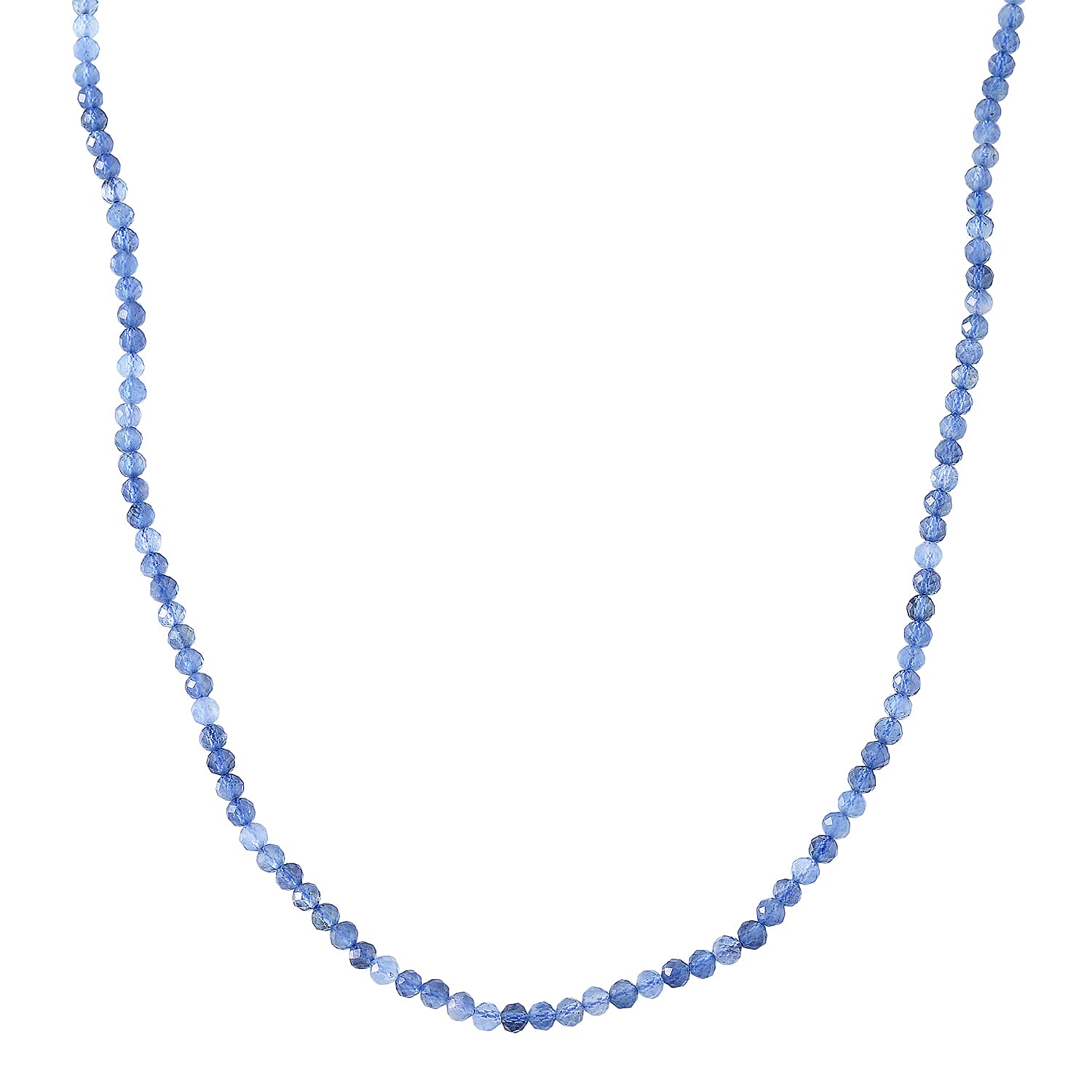 D'Joy AAA Brazilian Santa Maria Aquamarine Necklace (Size - 18-2 EXT) with Lobster Clasp in Rhodium Overlay Sterling Silver 48.00 Ct