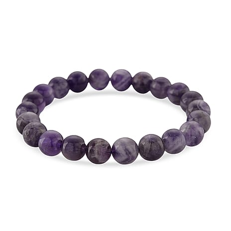 African Amethyst Beads Stretchable Bracelet (Size 7-7.7) 120.00 Ct.