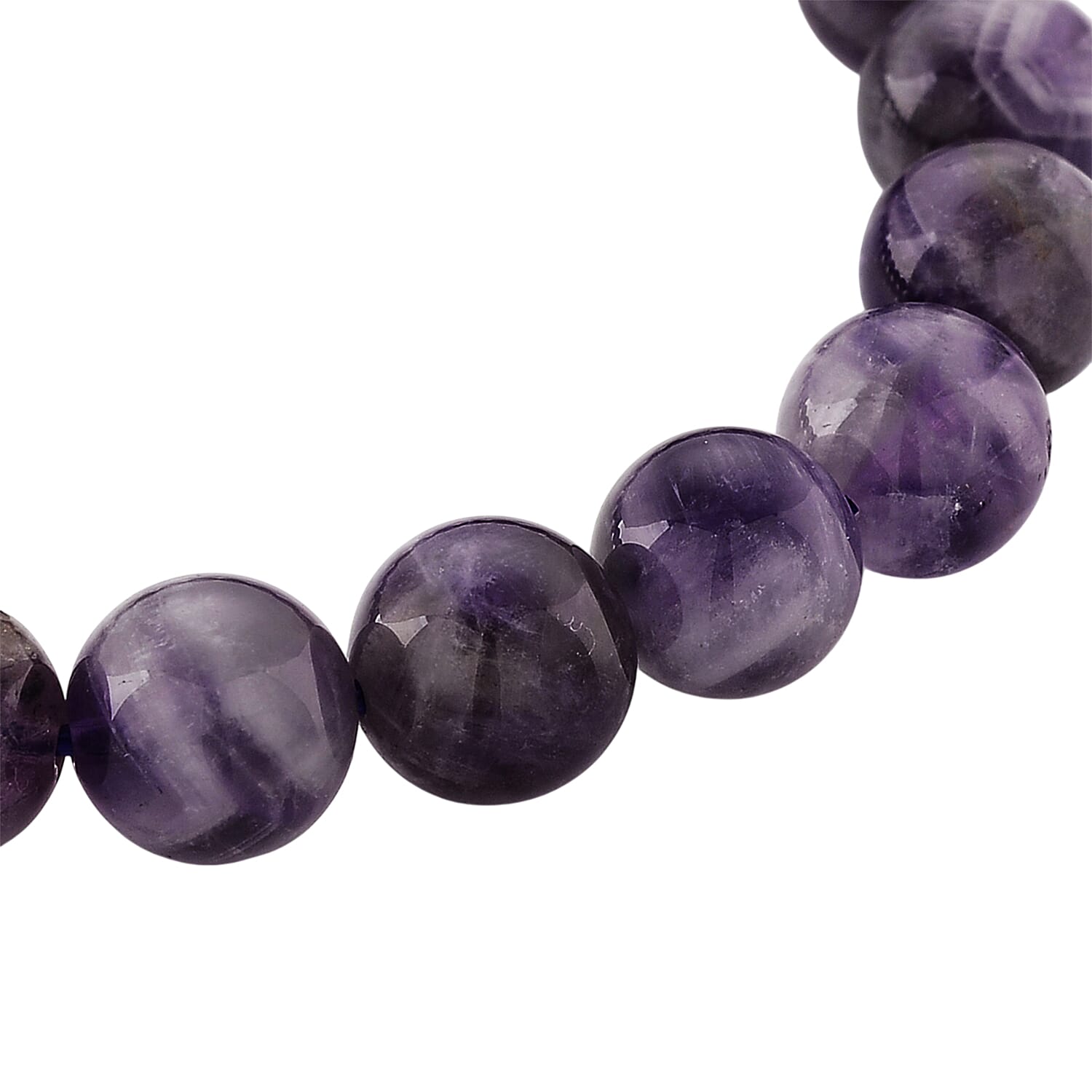 African Amethyst Beads Stretchable Bracelet (Size 7-7.7) 120.00 Ct.
