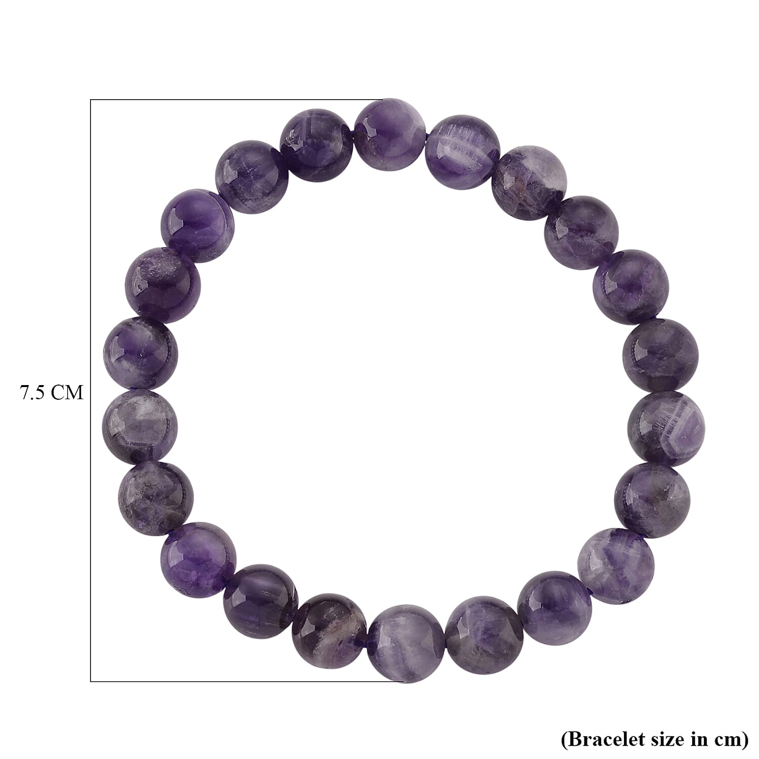 African Amethyst Beads Stretchable Bracelet (Size 7-7.7) 120.00 Ct.