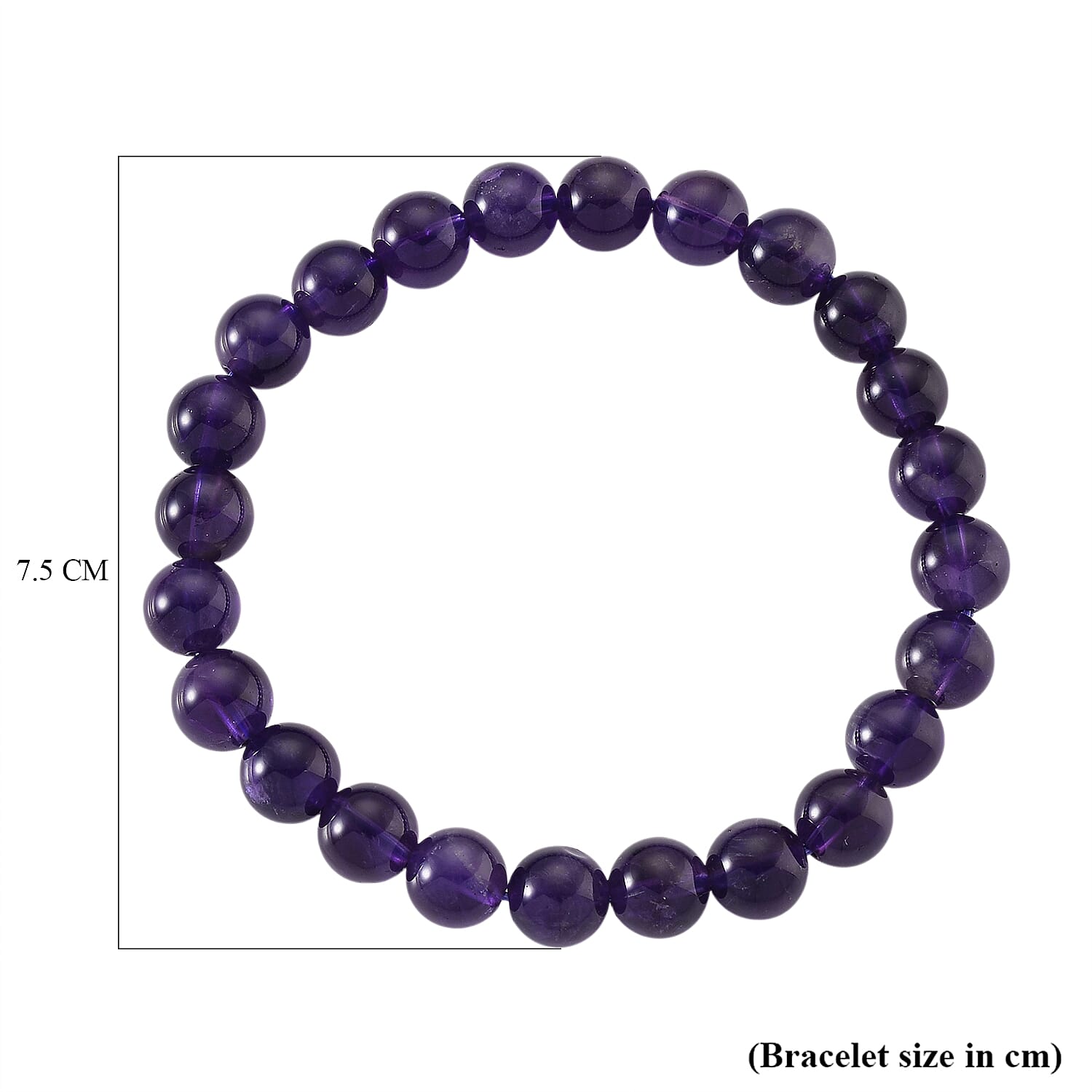 AAA Uruguay Amethyst Beads Stretchable Bracelet (Size 7-7.5) 93.00 Ct.