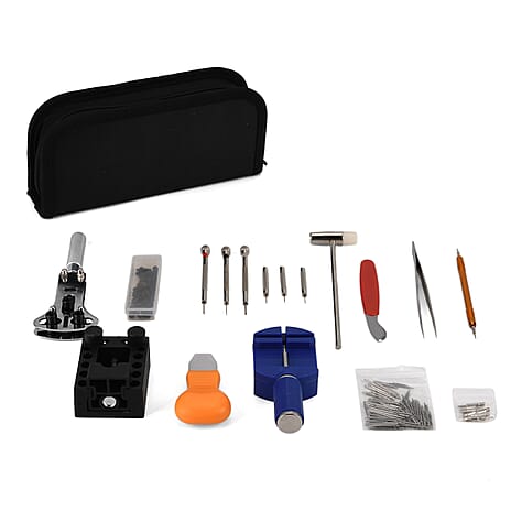 147pcs Professional Watch Repair Tool Kit - Battery Replacement Tools, Link Remover, Spring Bars & Case Opener