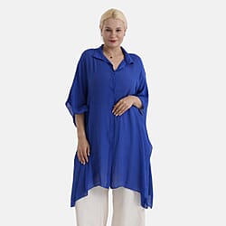 - Maisi Longline Lightweight Shirt (One Size 8 to 22) - Dark Blue