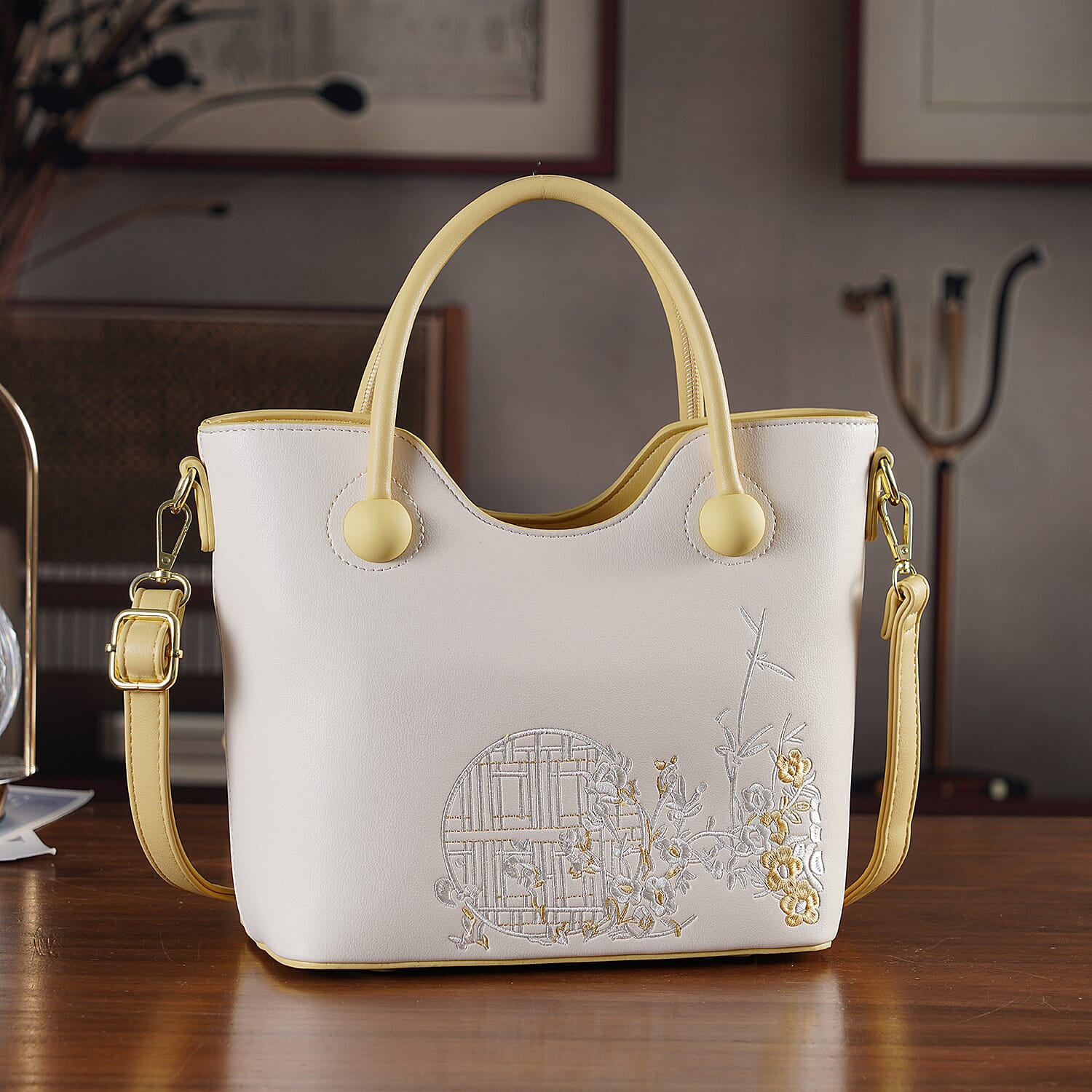 Crossbody Bag (Size - One Size) - Yellow & White