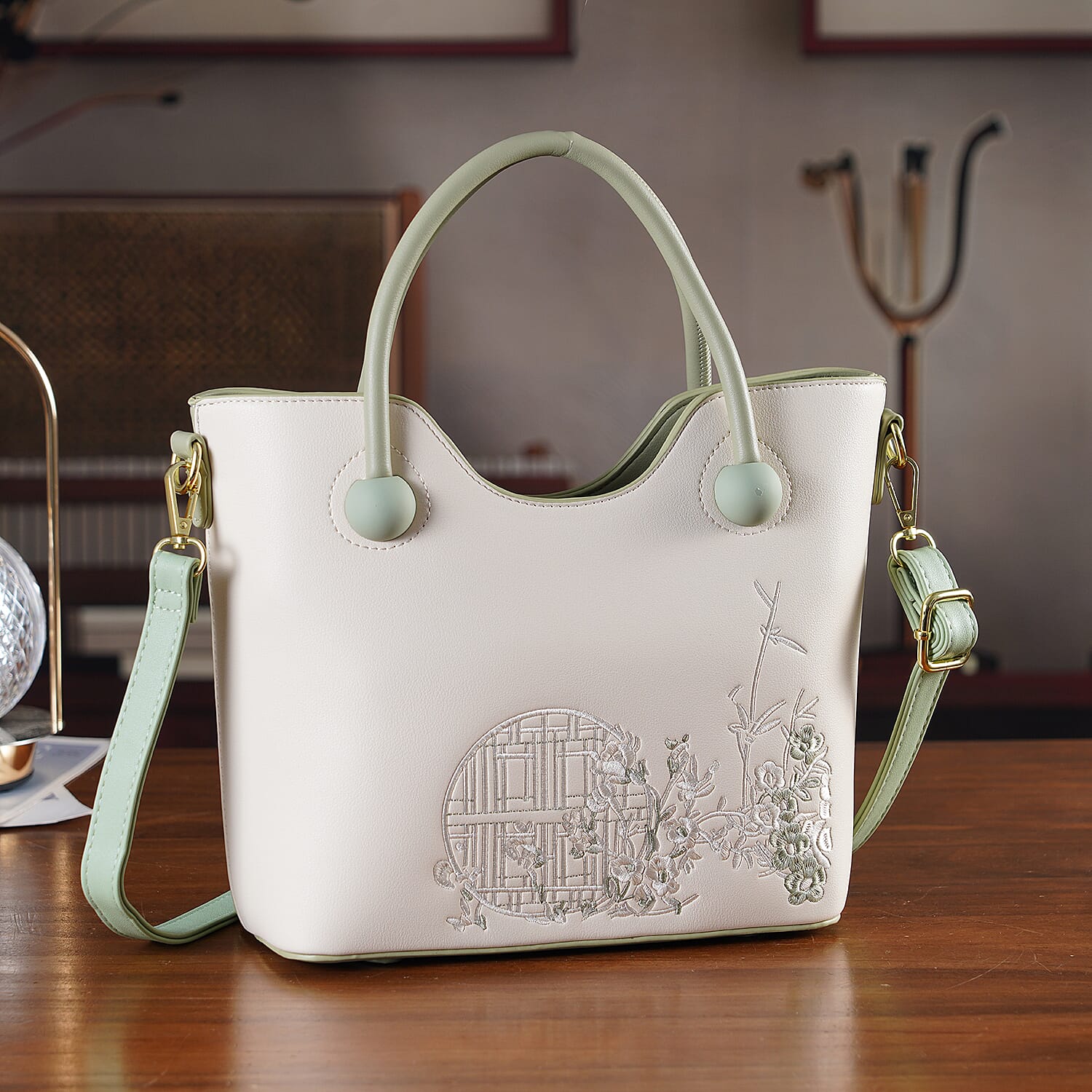 Crossbody Bag (Size - One Size) - Green & White