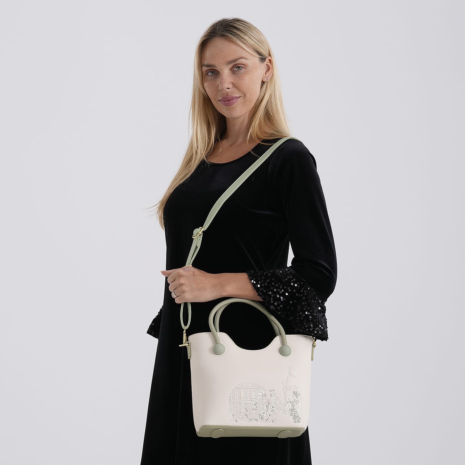 Crossbody Bag (Size - One Size) - Green & White