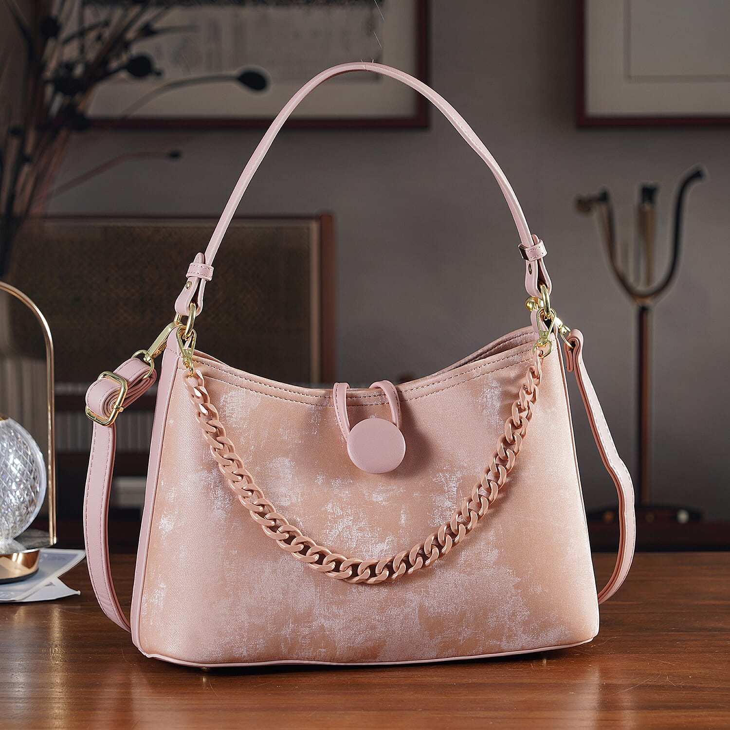 Crossbody Bag (Size - One Size) - Pink & White