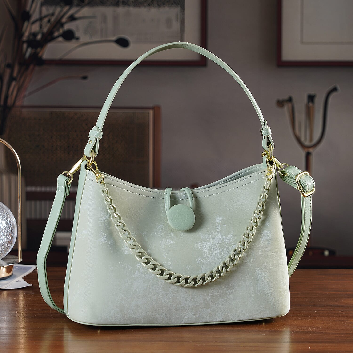Crossbody Bag (Size - One Size) - Green & White