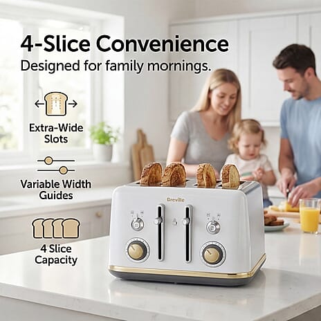 BREVILLE Mostra 4-Slice Toaster - White
