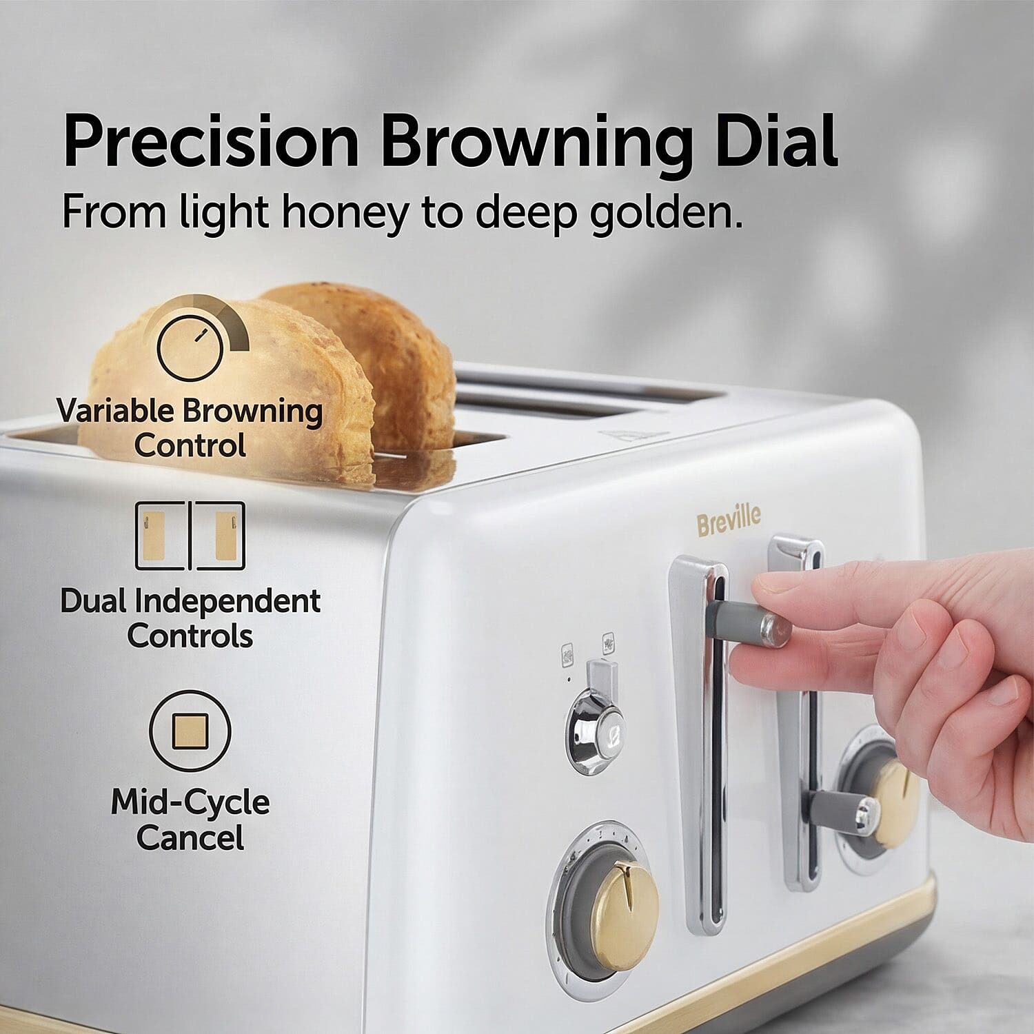 BREVILLE Mostra 4-Slice Toaster - White