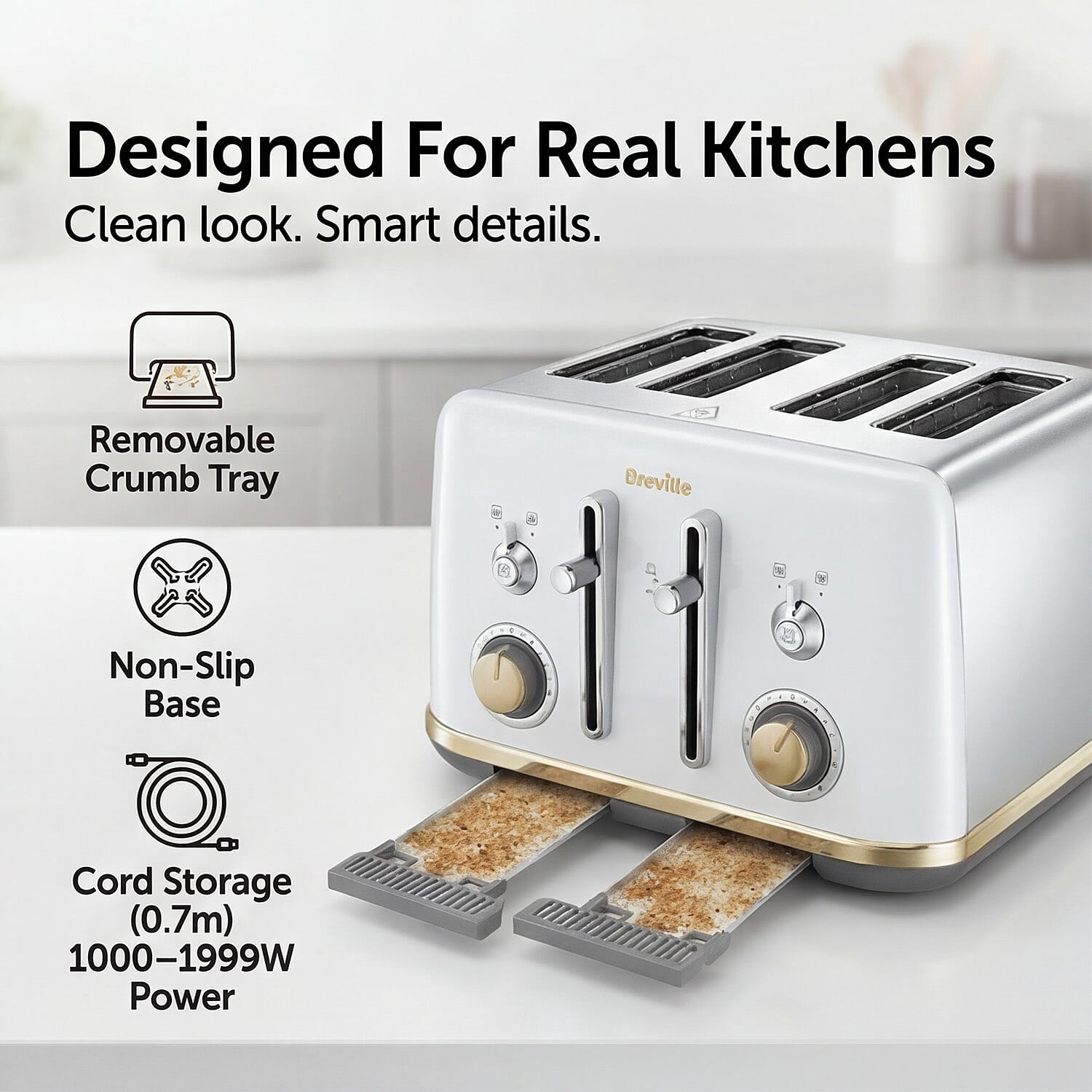 BREVILLE Mostra 4-Slice Toaster - White