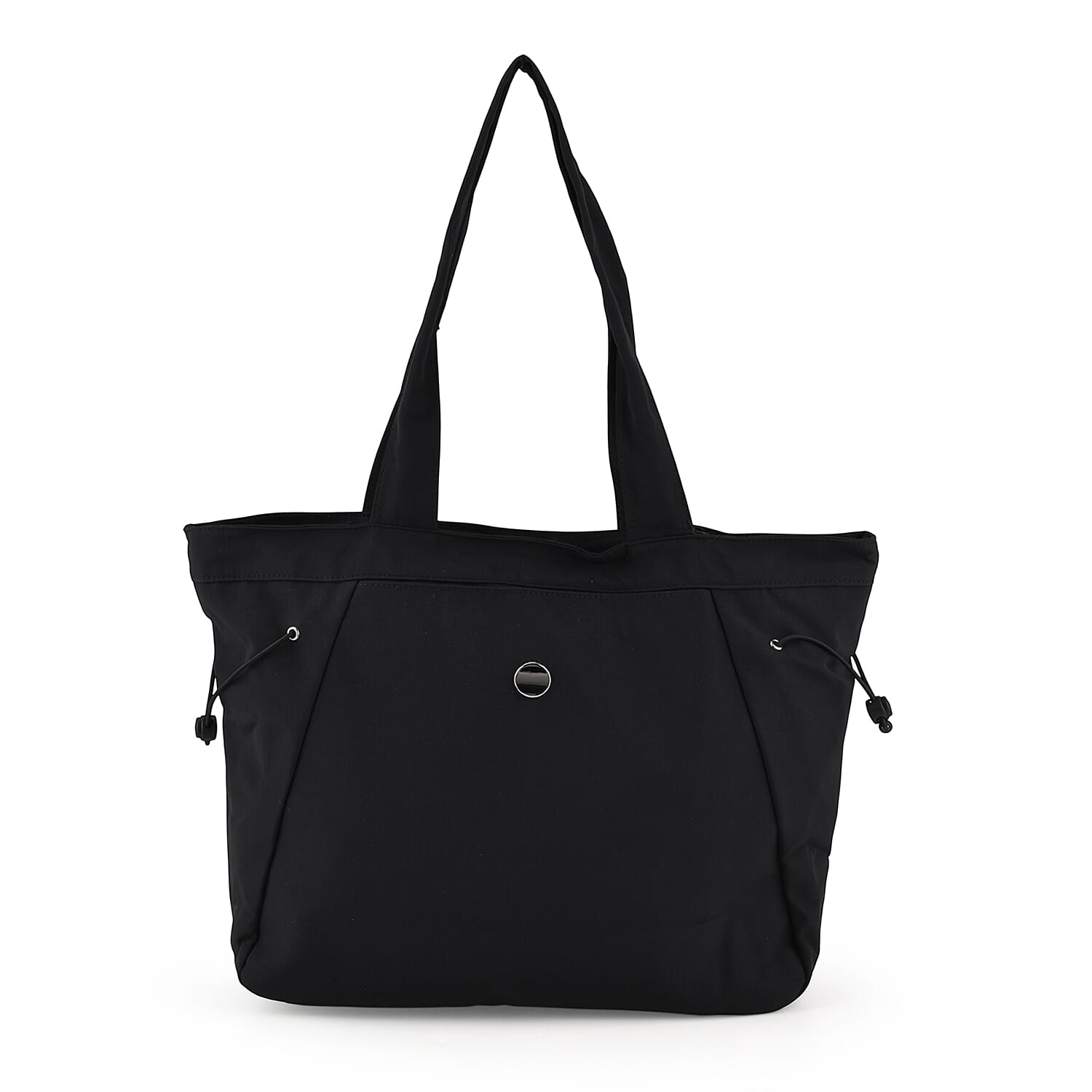 Designer Inspired Multi-Pocket Tote Bag - Black