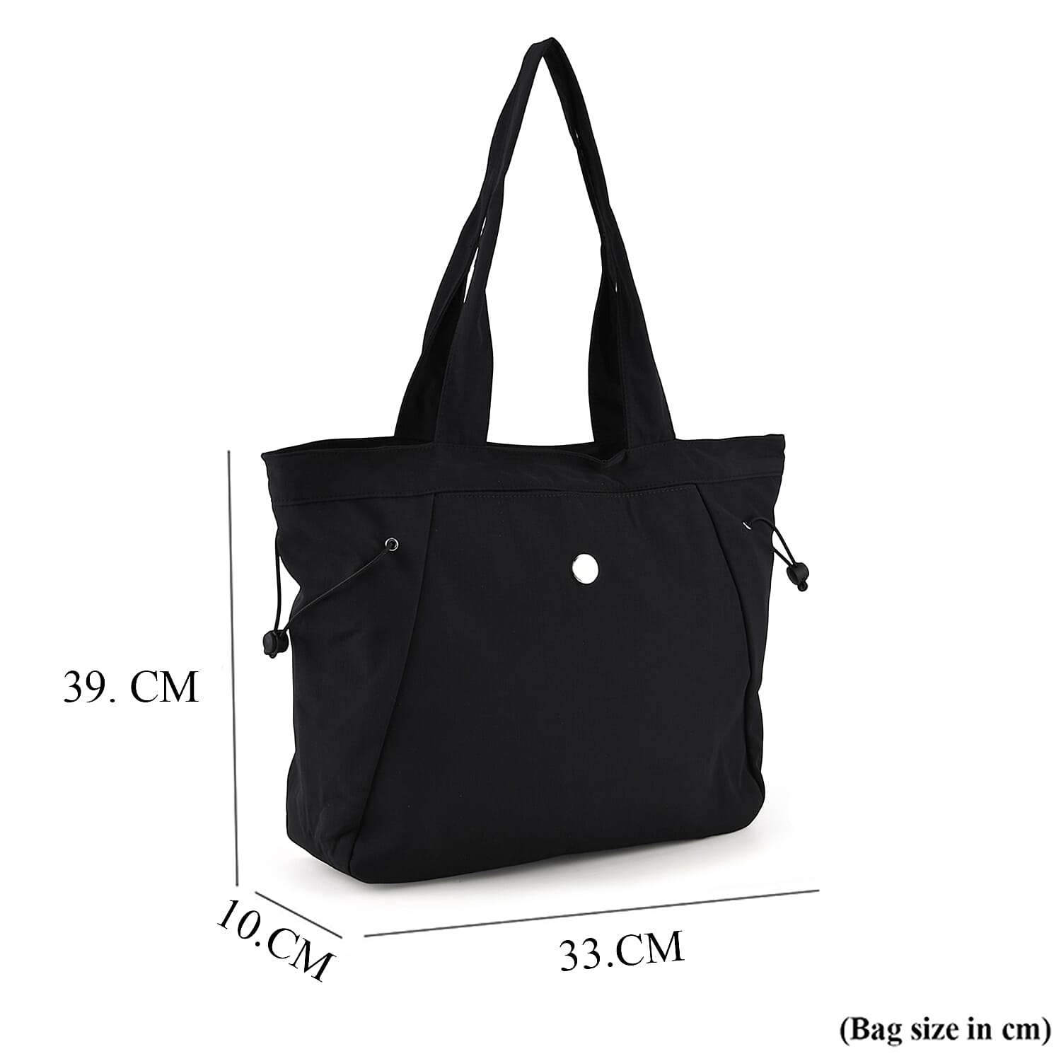 Designer Inspired Multi-Pocket Tote Bag - Black