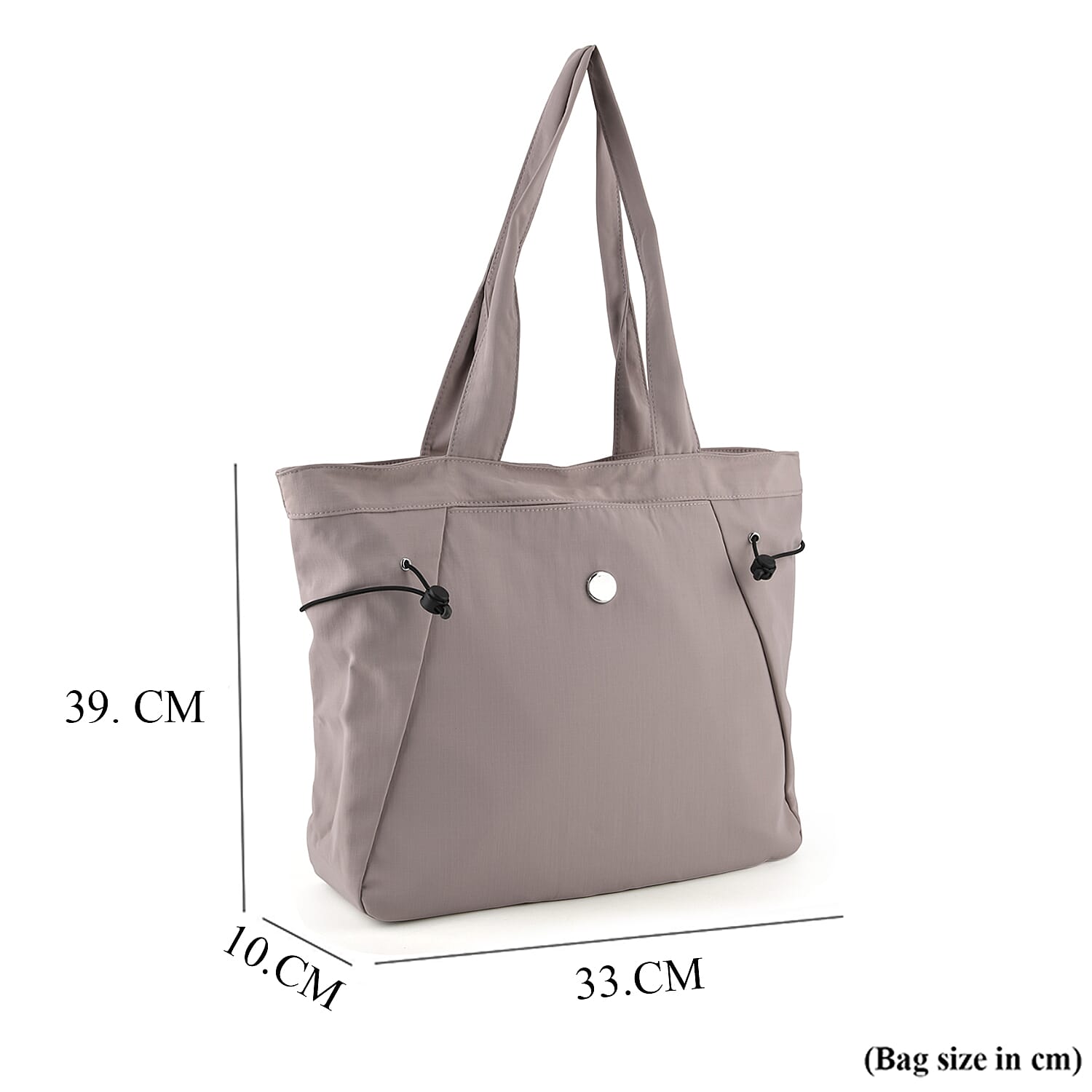 Designer Inspired Multi-Pocket Tote Bag - Light Purple