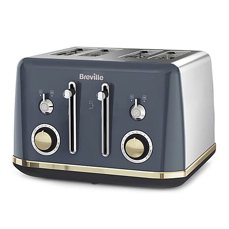 BREVILLE Mostra 4-Slice Toaster - Grey - Gold