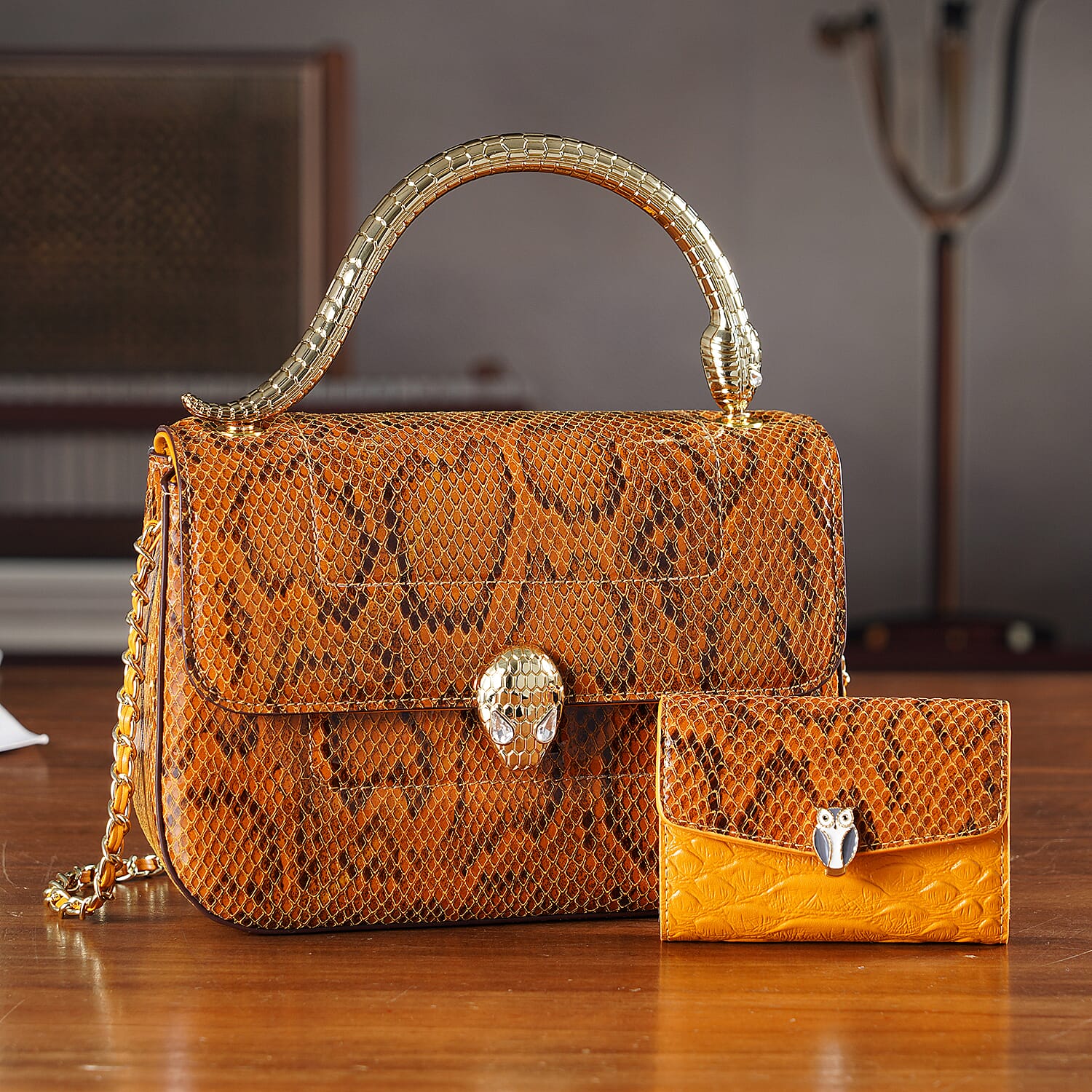 La Marey Signature Crossbody Bag (Size - One Size) - Brown & White