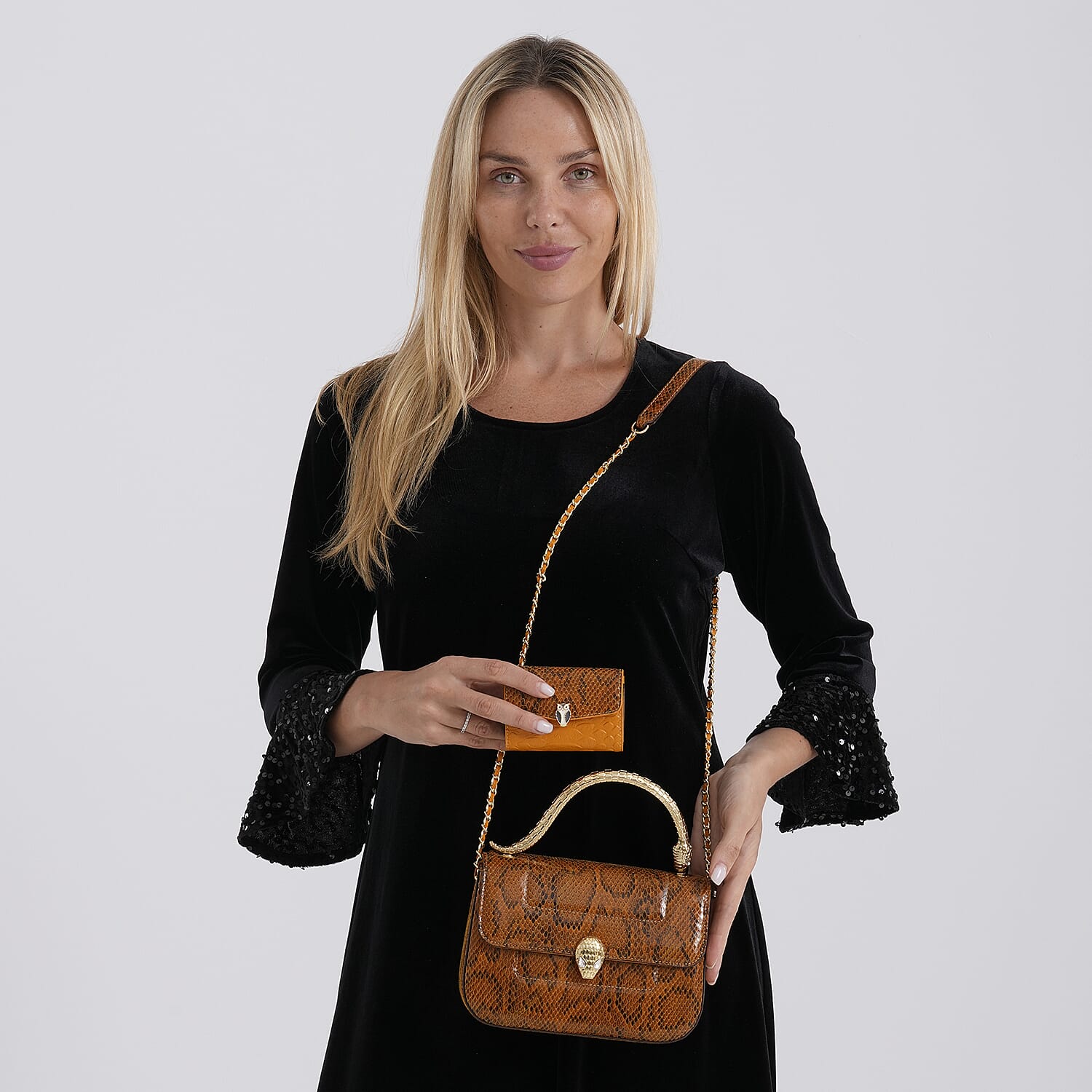 La Marey Signature Crossbody Bag (Size - One Size) - Brown & White