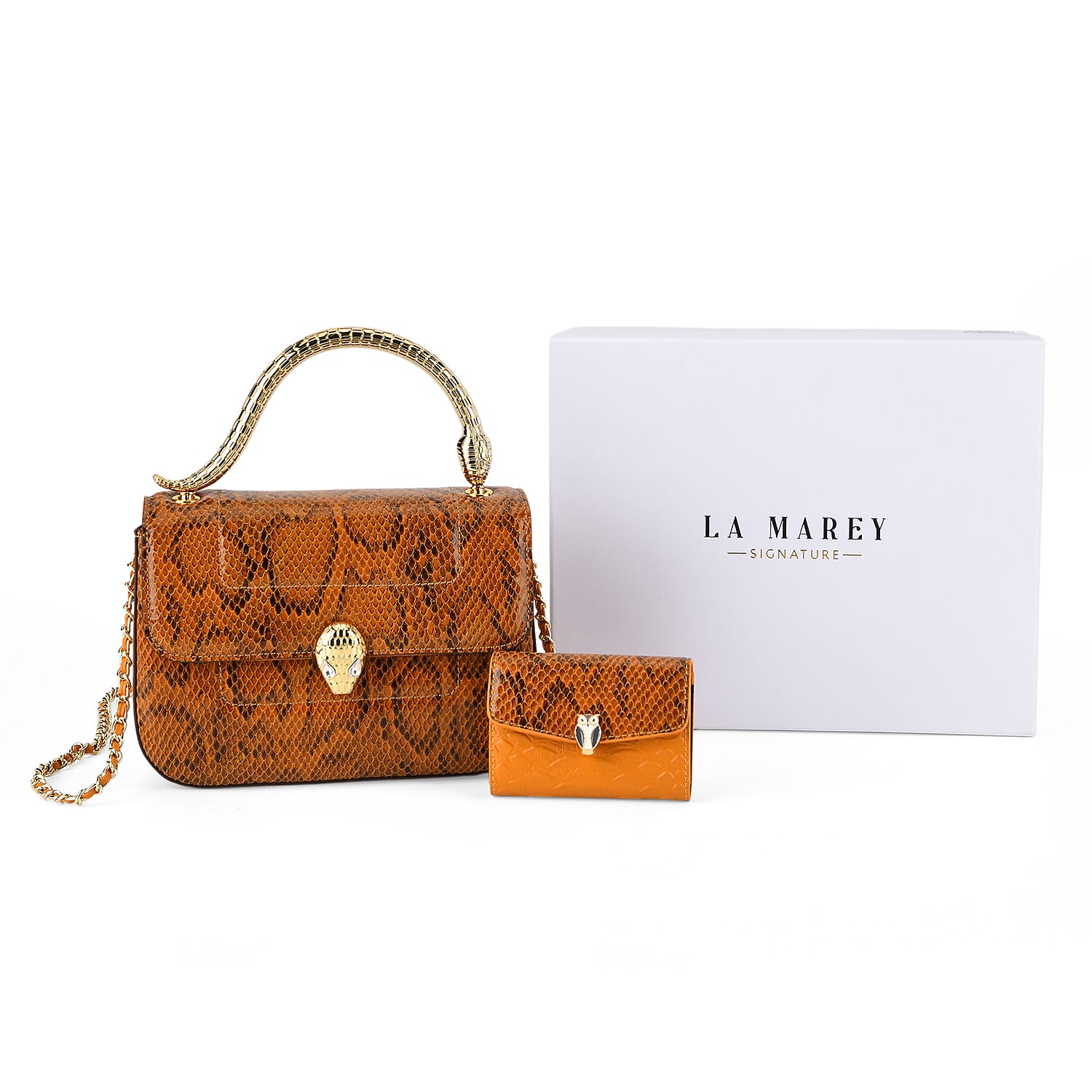 La Marey Signature Crossbody Bag (Size - One Size) - Brown & White