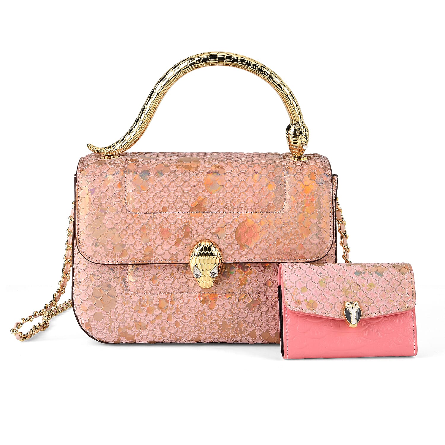 La Marey Signature Crossbody Bag (Size - One Size) - Pink & White