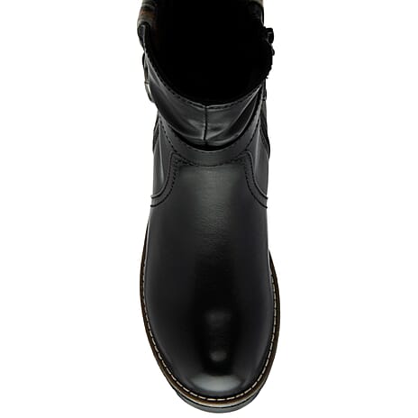 Lotus Triana Womens Comfort Winter Biker Boots With Buckle Detail (Size 5) - Black