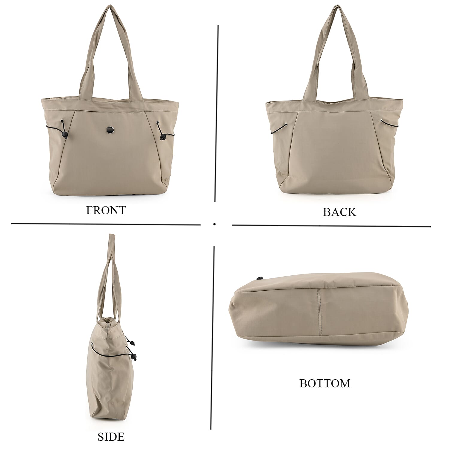 Designer Inspired Multi-Pocket Tote Bag - Light Green