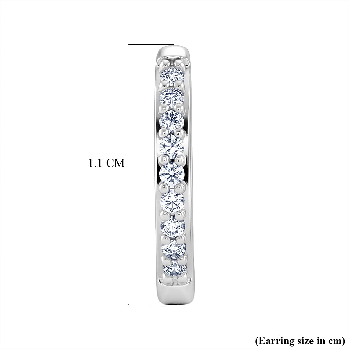 D'Joy Moissanite Hoop Earrings  in Rhodium Overlay Sterling Silver